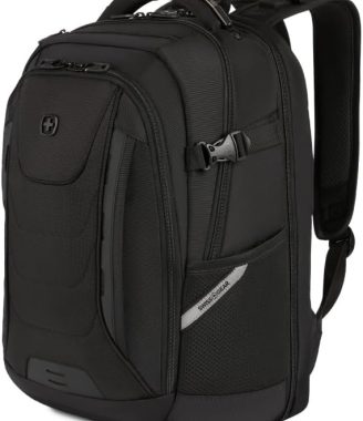 SwissGear Travel Tech Pro Laptop Backpack – Fits Laptops up to 16” – ScanSmart TSA-Friendly Backpack with Multiple Organizer Pockets – Black