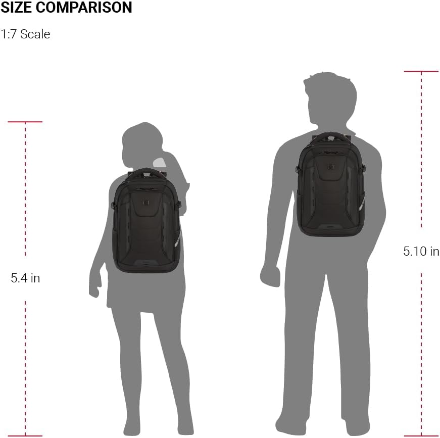 SwissGear Travel Tech Pro Laptop Backpack – Fits Laptops up to 16” – ScanSmart TSA-Friendly Backpack with Multiple Organizer Pockets – Black - Image 7